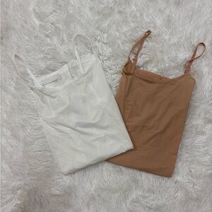 Tommy John White and Tan Camisole Tops Bundle